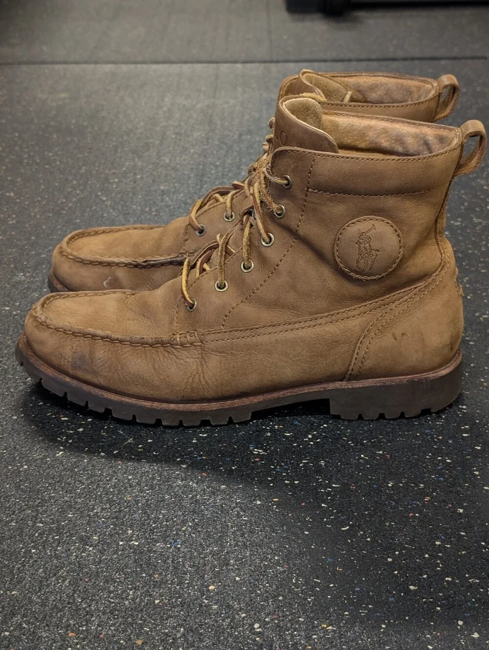 Polo Ralph Lauren Boots Mens 9.5D Brown Leather Nubuck Classic RODWAY-BO-CSL